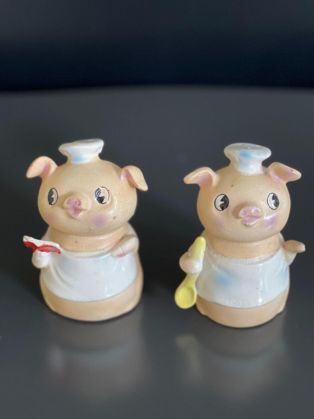 Pair of Vintage 1960's Piglets Salt and Pepper Shakers Made in Japan